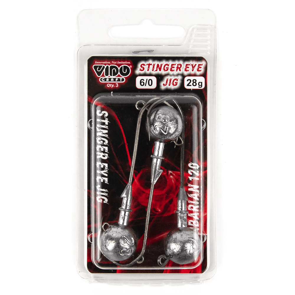 Джиг некрашеный Stinger Eye Jig, крючок Vido Craft VD-079 6/0 (3шт/уп)