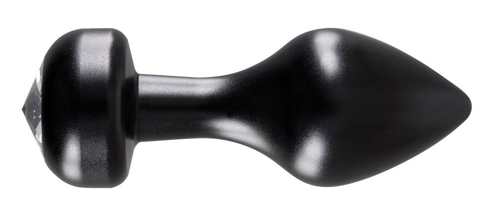 Анальная втулка Diamond Plug M - 8 см. (Цвет: черный)