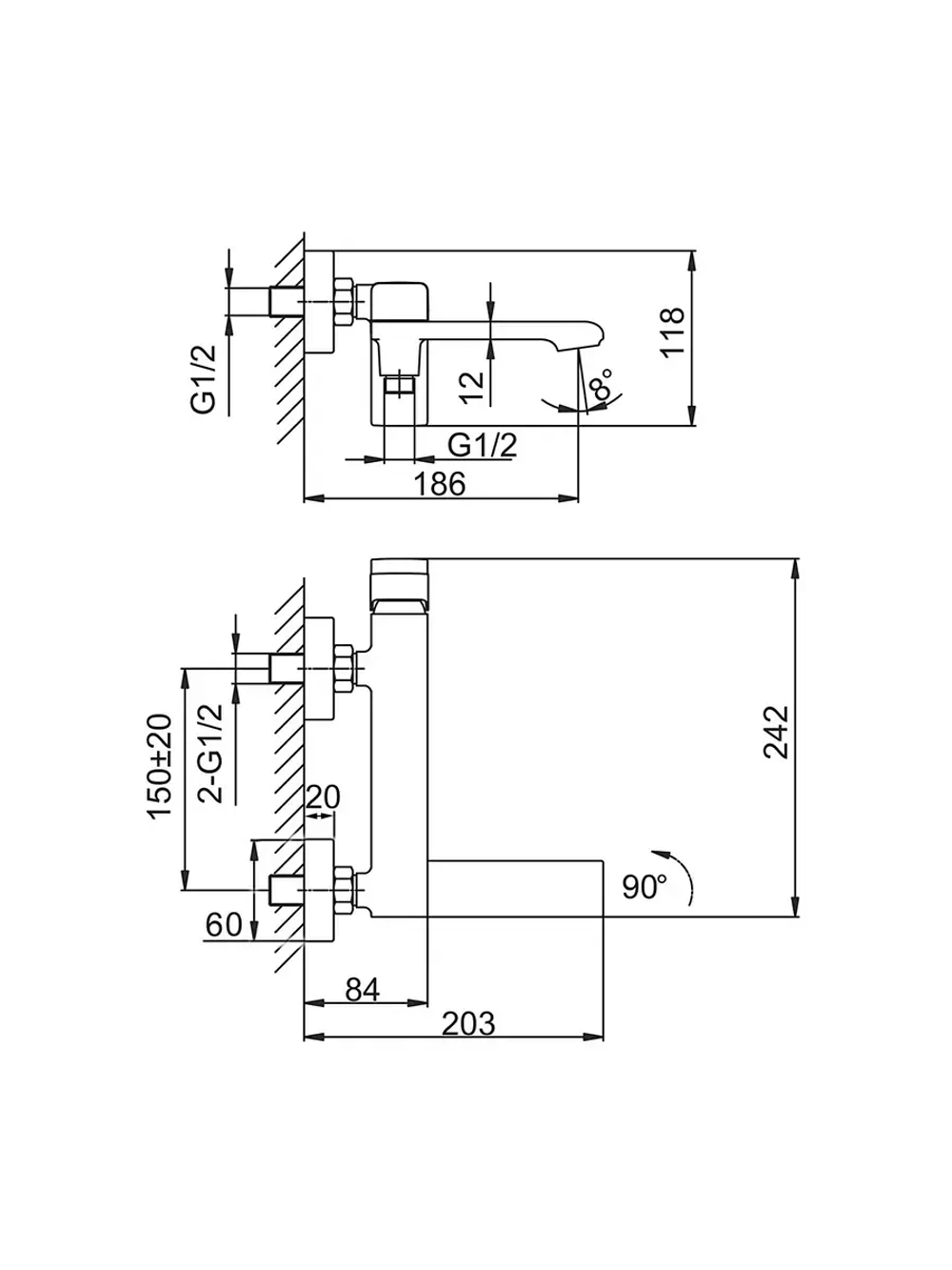 Смеситель для ванны Frap F3284-6