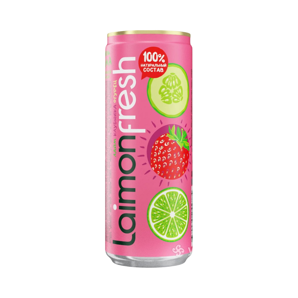 Напиток "ЛАЙМОН ФРЕШ" лайм-клубника-огурец ж/б 0,33л