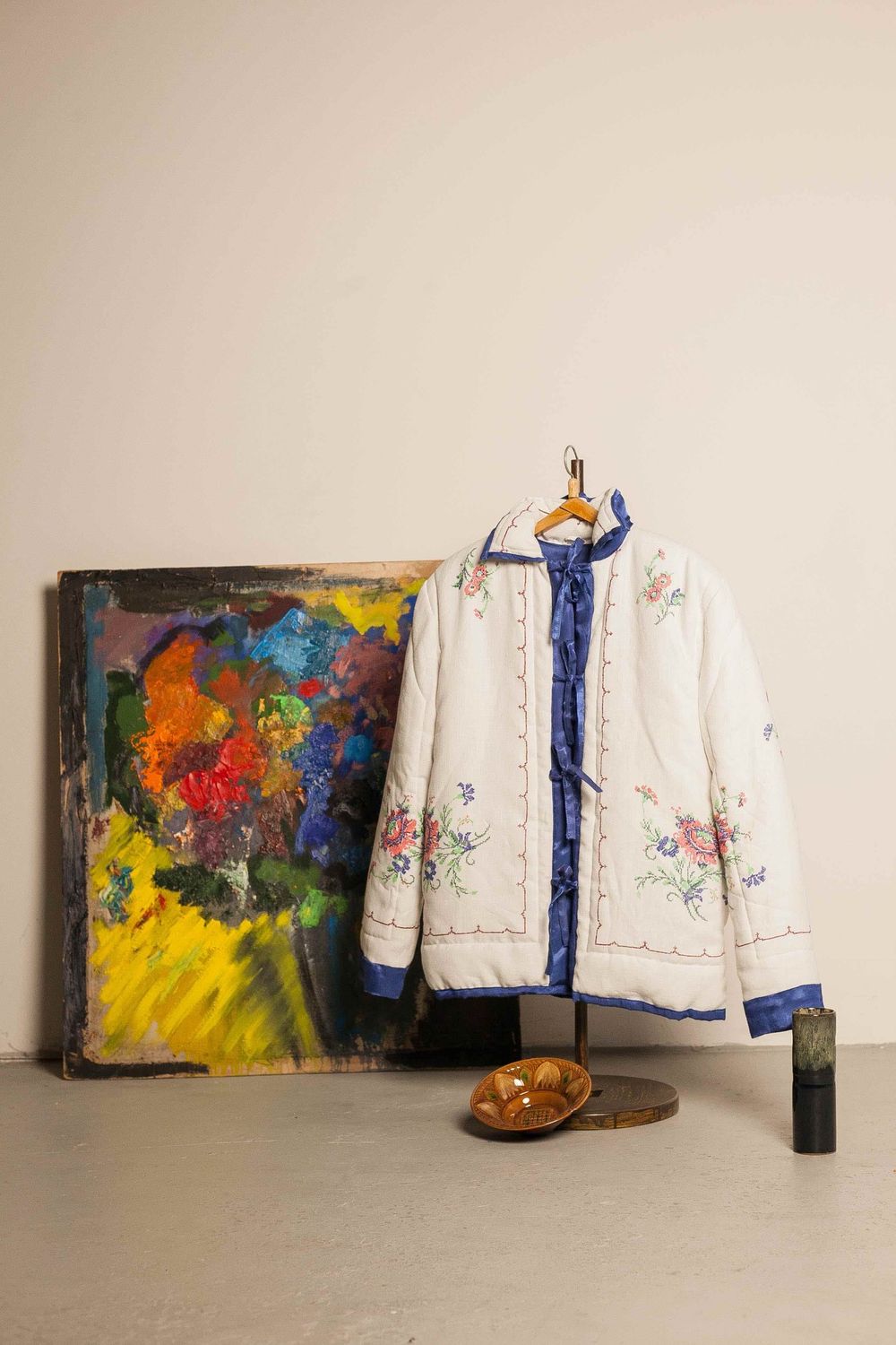 Куртка Soeurs Ocean Blue Silk Puffer Jacket