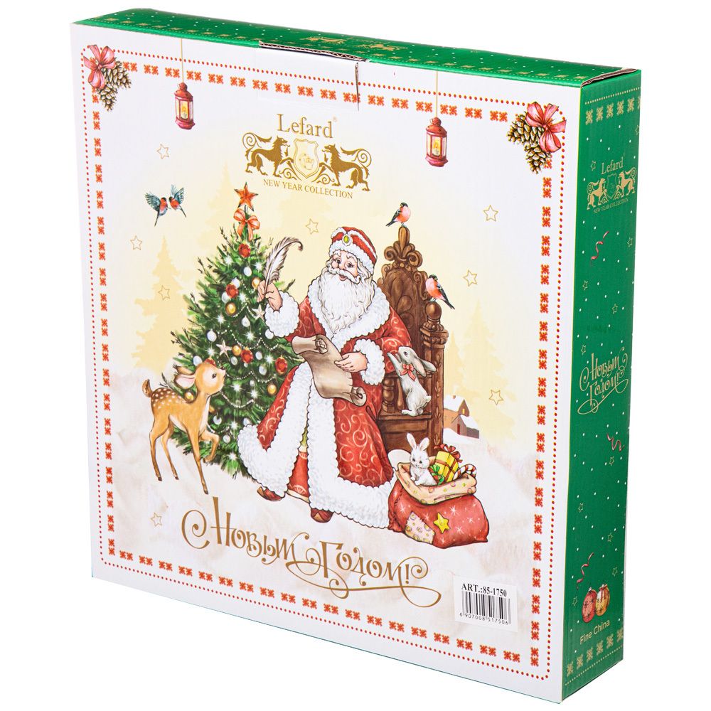 МЕНАЖНИЦА-ЕЛКА LEFARD "ДЕД МОРОЗ" 24*24*3 СМ ЗЕЛЕНАЯ (КОР=12ШТ.)