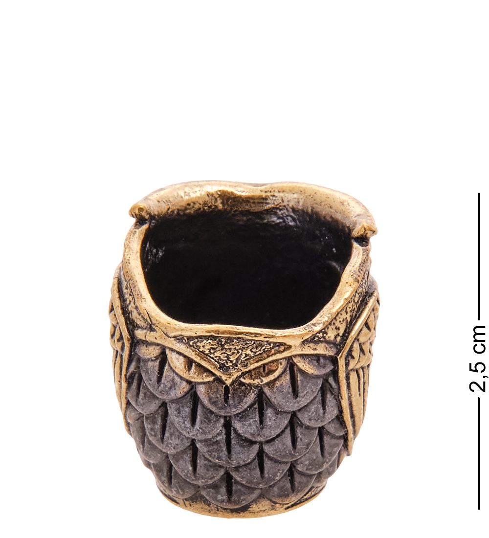 AM-3568 Наперсток «Филин» (латунь, янтарь)