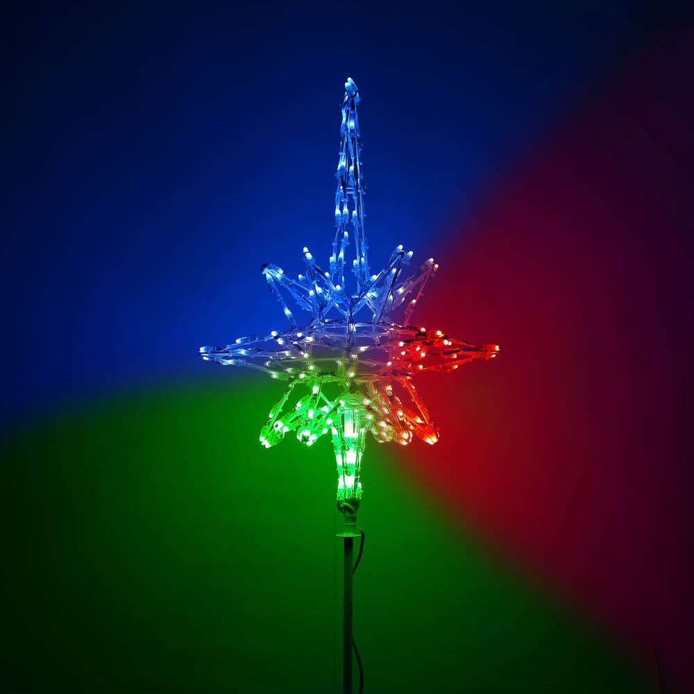 Макушка- звезда на елку «Роза ветров-Ежик» 3D RGB