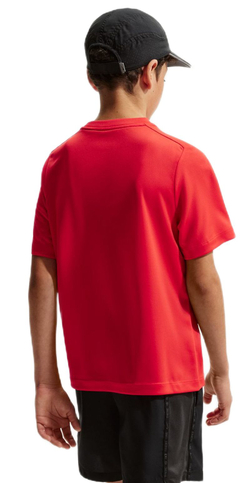 Детская теннисная футболка Nike Boys Dri-FIT Multi Short Sleeve - light crimson/white