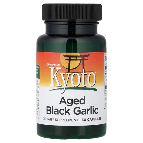 Swanson Vitamins, Kyoto®, выдержанный черный чеснок, 30 капсул (650 мг в 1 капсуле)