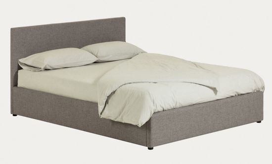Nahiri La Forma Мягкая серая кровать для матраса размером 150 x 200 см