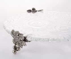 Поднос стеклянный "Виноград"