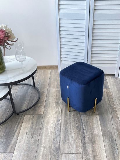 Пуф для гостиной ARES BLUVEL-86 NAVY BLUE / GOLD