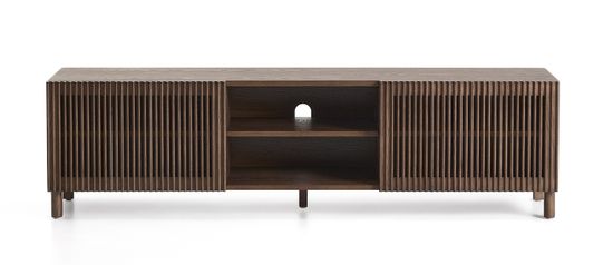 Тумба под ТВ Beyla из ясеня с отделкой цвет орех