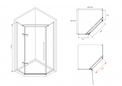 Душевой уголок ABBER Ewiges Wasser AG05090M