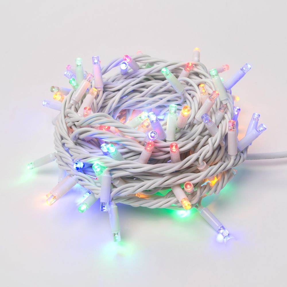 ULD-S1000-120-DWA MULTI IP67 Гирлянда светодиодная с контроллером. 120 светодиодов. 10 м. разноцветная. IP67. провод белый