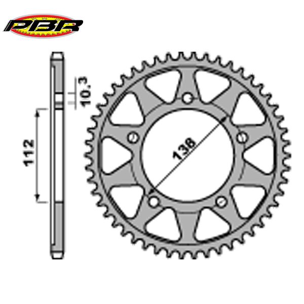 PBR 438348C45 звезда задняя (ведомая), 48 зубьев