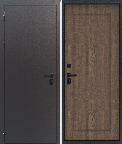Входная дверь FlyDoors ТЕРМАЛ Чёрный букле - Орех грецкий