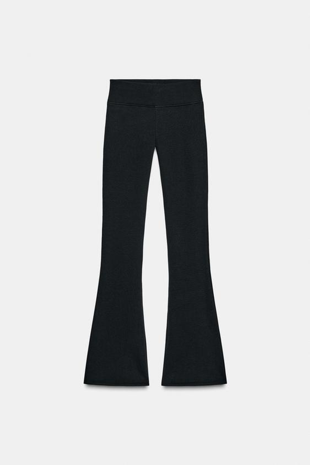 ZARA БРЮКИ FLARE ИЗ ФЛИСА, ЧЕРНЫЙ