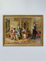 Картина на стену для интерьера на холсте "Золотой век" в классической раме 41*51 см