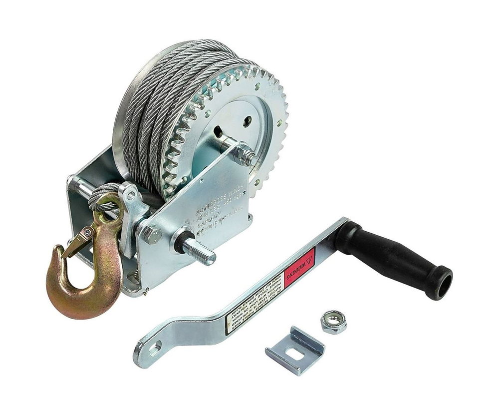 Лебедка ручная KIWI на прицеп (450 кг) трос с крюком