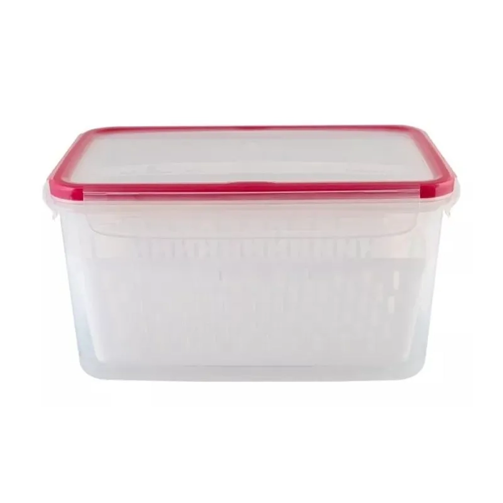 Контейнер с сеткой Экстра лок L 3,3л Красный (комплект 8 шт)
