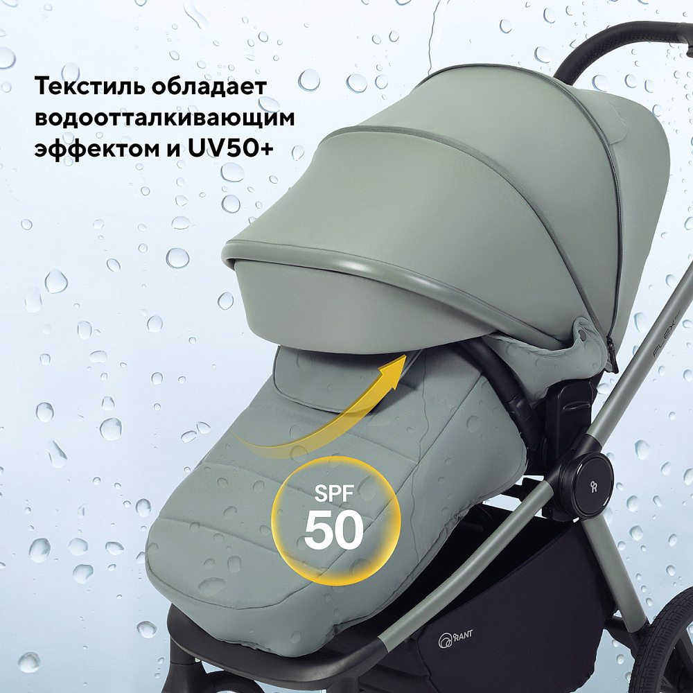Детская коляска Rant Flex Therm Soft 3 в 1 с автокреслом Miro Black Forest Green
