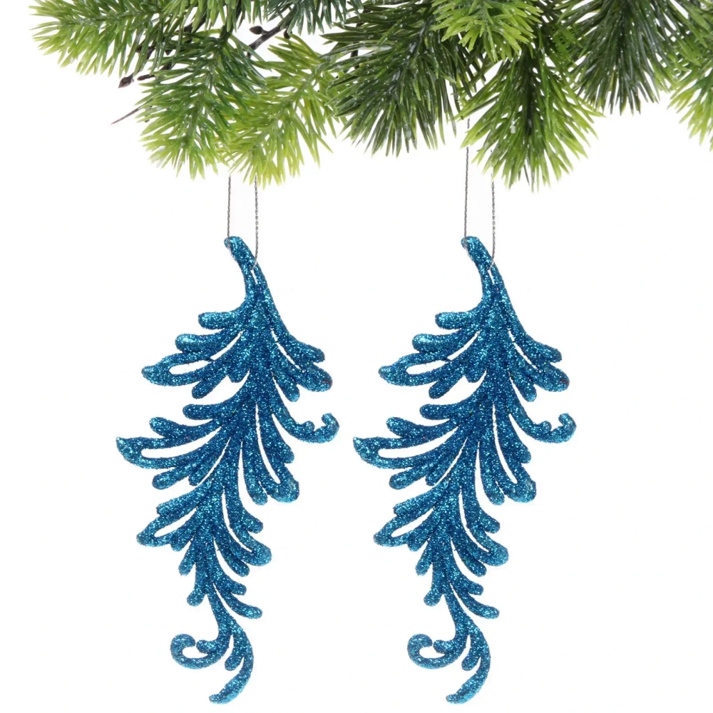 Подвеска «Волшебное перо» 10 см (набор 2 шт), голубой