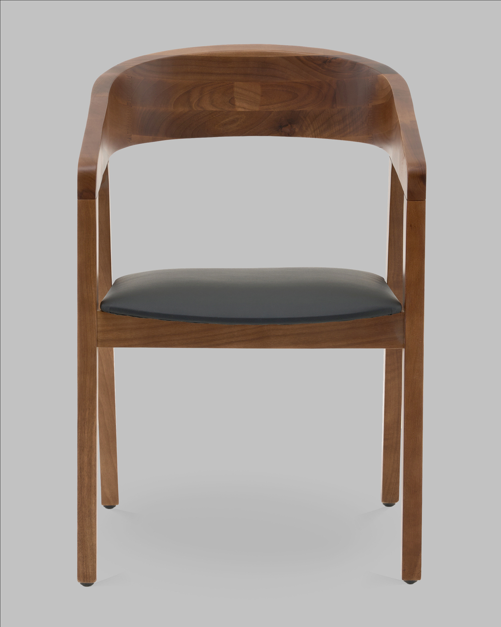 Стул Вудкерри каркас дерево цвет темный орех экокожа черный