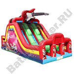 Детский надувной батут-горка "Love music"