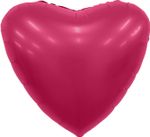 Шар (19''/48 см) Сердце, Viva Magenta, Сатин, 1 шт.