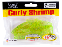 Твистеры съедоб. искусст.  LJ Pro Series Curly Shrimp 3,0in (07.62)/S15 10шт.
