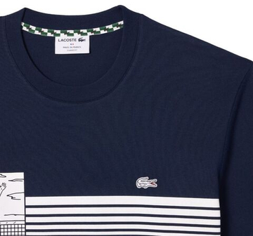 Мужская теннисная футболка Lacoste French Made Tennis Print Heavy T-Shirt - небесный