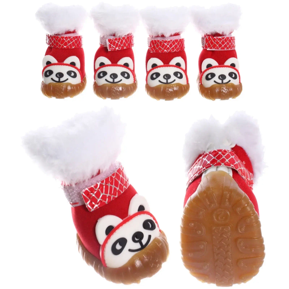 Ботинки зимние для животных «МОДНЫЙ БРО», на липучке, цвет красный, размер 2, 4,5см