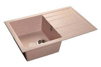 GRANFEST Мойка мрамор QUADRO GF-Q--780L  чаша с крылом 780*500 мм  светло-розовый арт.GF-