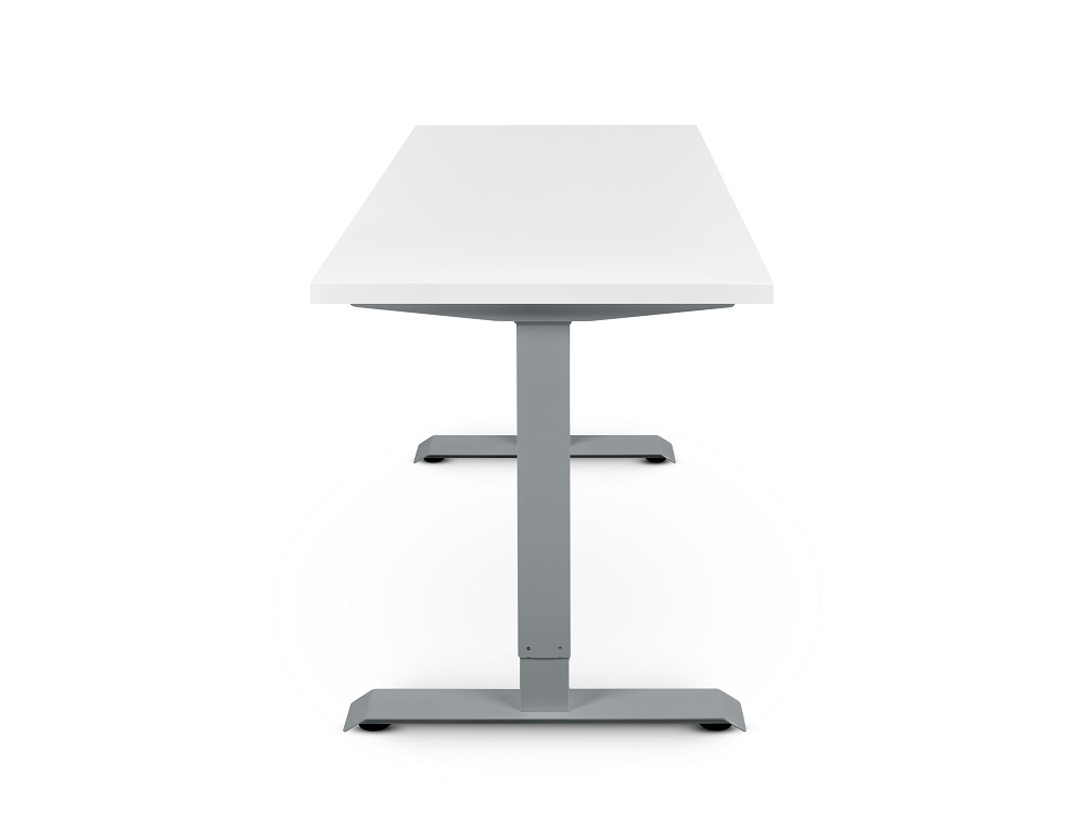 Регулируемый компьютерный стол Bazalt с регулировкой по высоте — столешница МДФ Белый