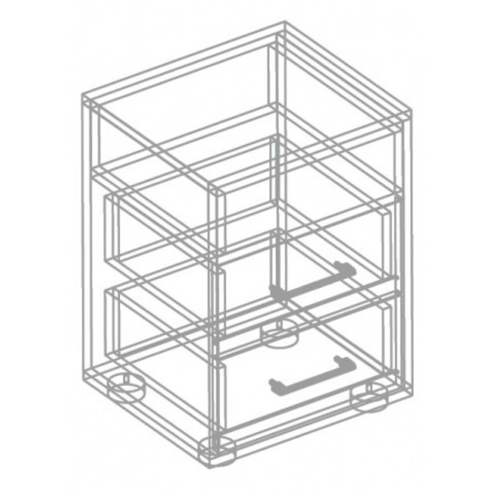 Тумба прикроватная с 2 ящ. и нишей, МС "Анита", (Винтерберг/Рейн бронза)
