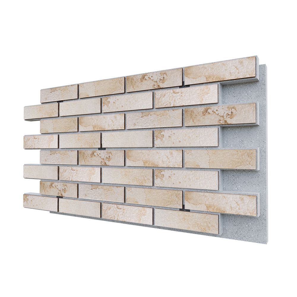 Негорючая термопанель ППС PRO Керамин Айдахо 3 Бежевый 0,612 м², 1020x600 мм