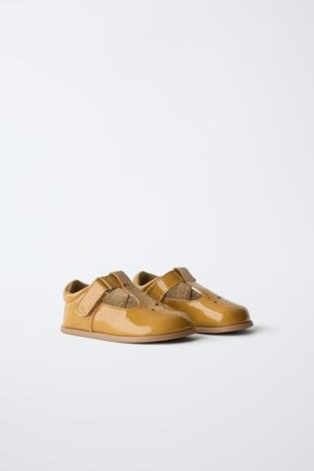 ZARA КОЖАНЫЕ ТУФЛИ BAREFOOT, КОРИЧНЕВЫЙ