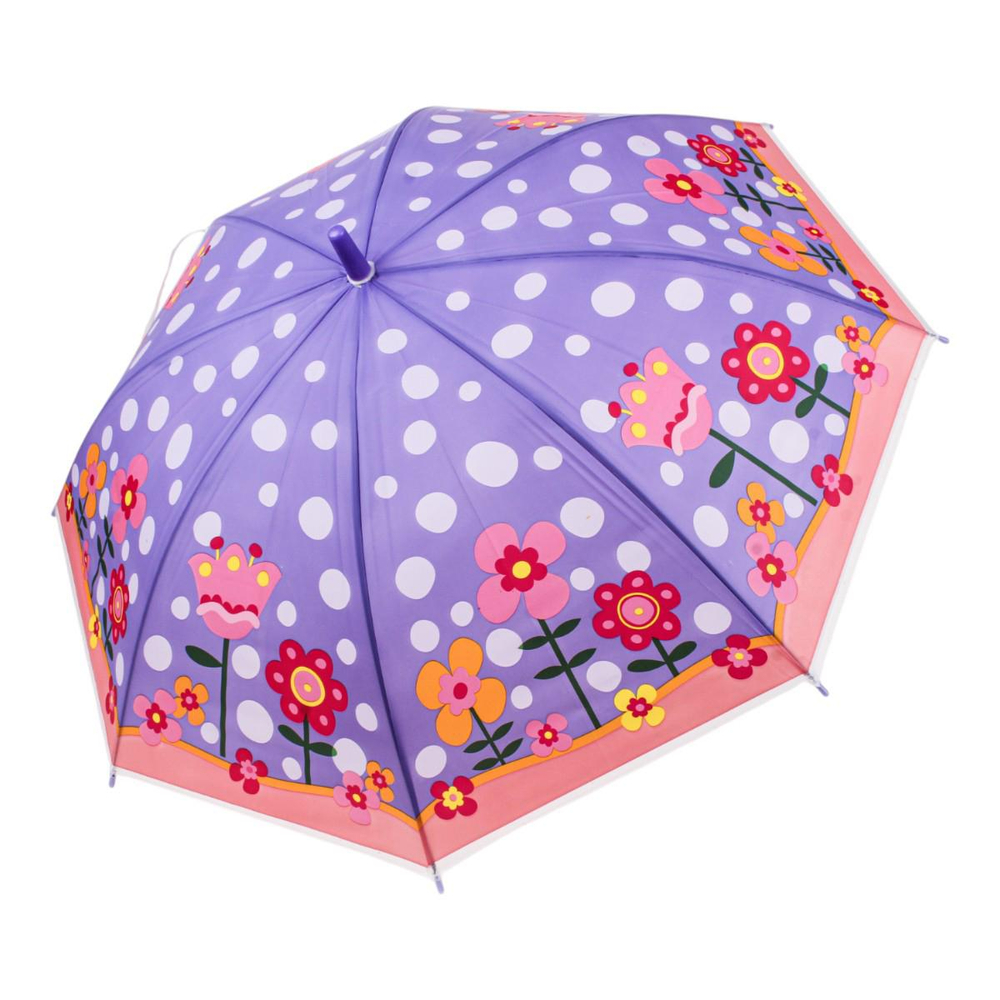 Зонт Цветы голубой, д-50 см, длина 62 см, с-30185