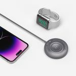 Беспроводное зарядное устройство QI Fast Charge 18Вт 2в1, серый