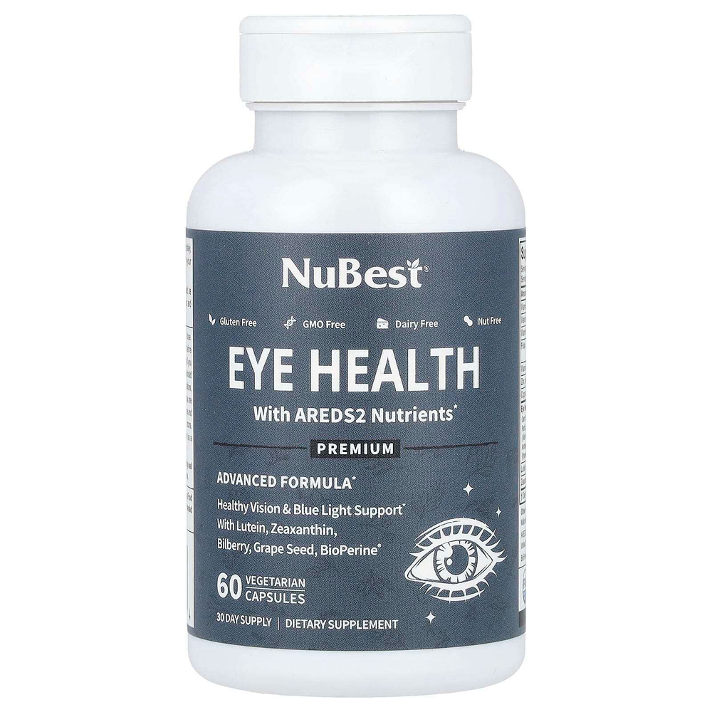 NuBest, Здоровье глаз с AREDS2 Nutrients, 60 вегетарианских капсул