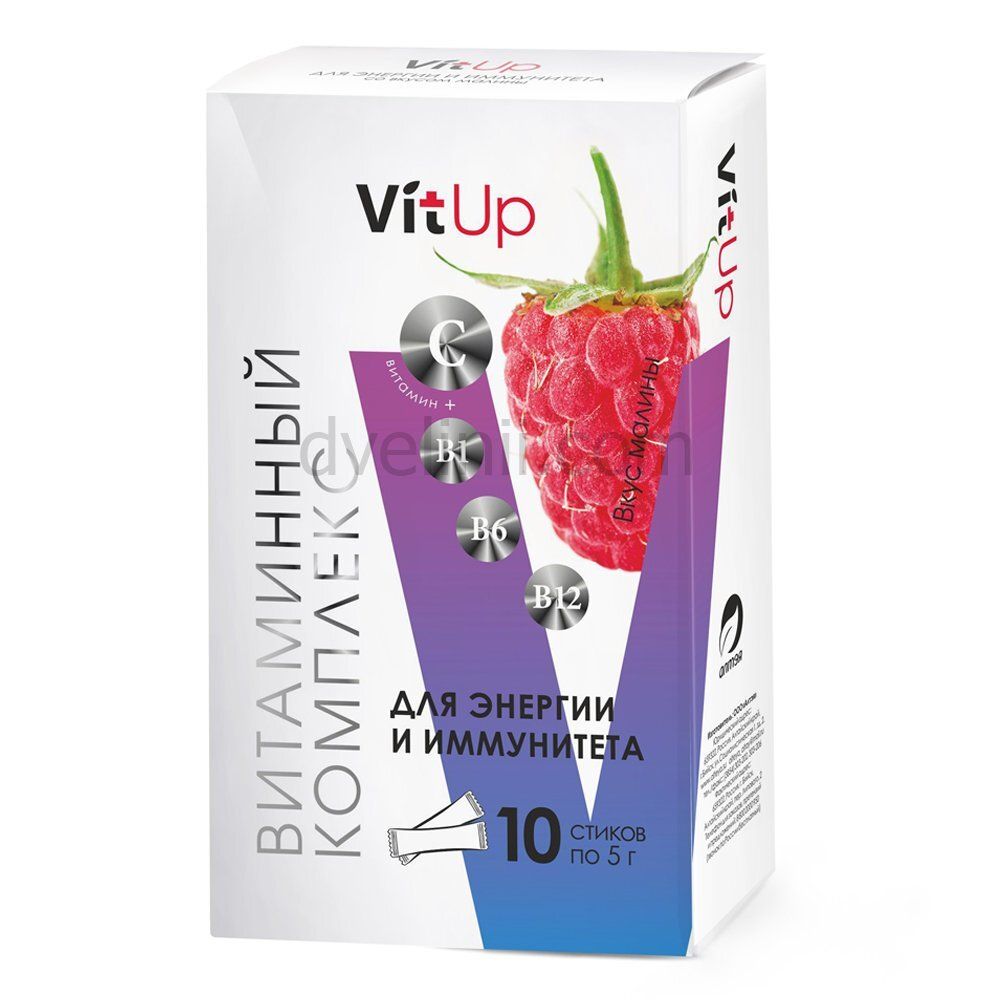 VitUp БАД &quot;Витаминный комплекс Источник энергии и иммунитета&quot; со вкусом малины 10стик*5гр.