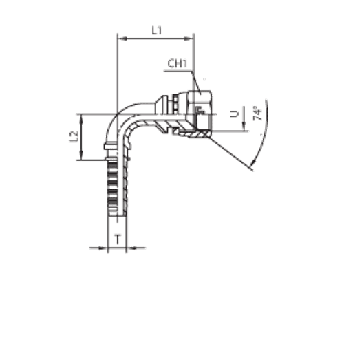 Фитинг DN 05 JIC (Г) 1/2 (90)