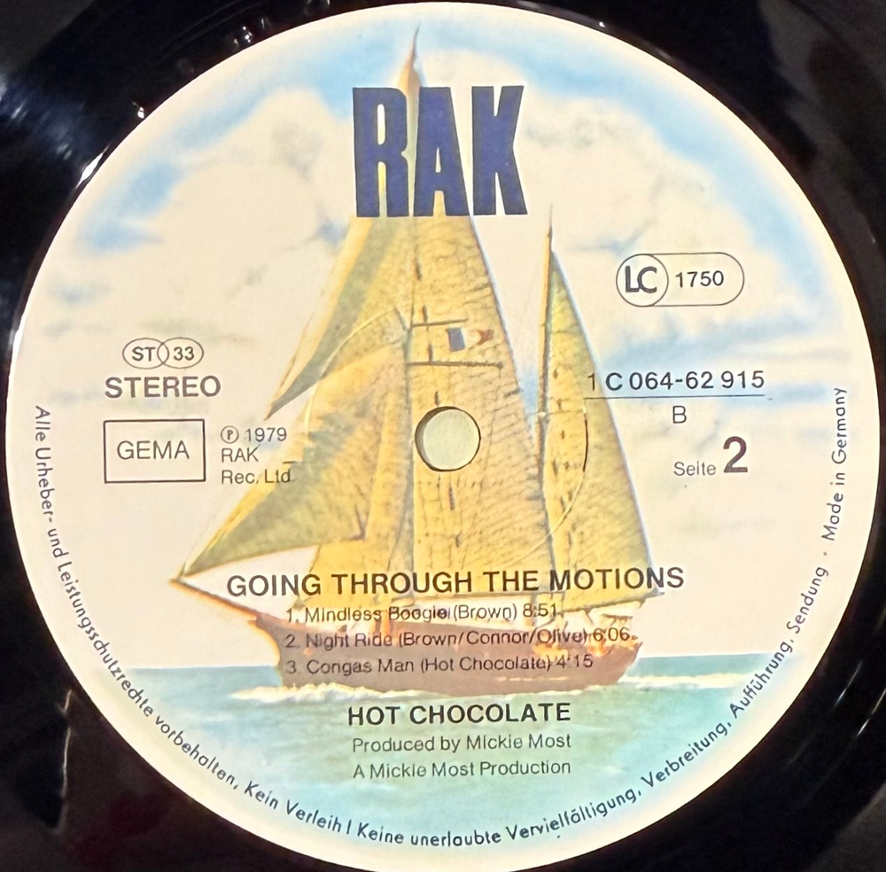 Виниловая пластинка Hot Chocolate ‎– Going Through The Motions LP