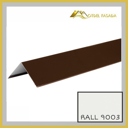 Планка угла внешнего простая 10*75*75*10 RALL 9003-Сигнальный белый 2м