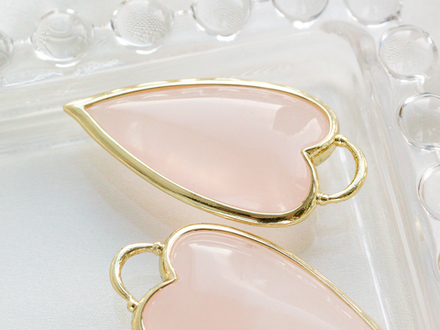 Подвеска "Сердце" 37,5мм, из розового кварца (уценка)