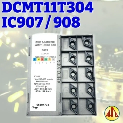 Пластина твердосплавная DCMT11T304 -SM IC908 IC907 / 4 штуки / сменная Ромбическая 55 гр. по металлу