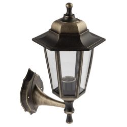 Садово-парковый светильник ЭРА НБУ 06-60-001 бронза 6 гранный настенный IP44 Е27 max60Вт