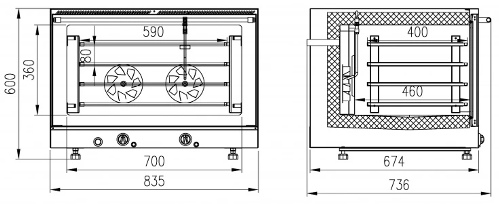 Печь конвекционная электрическая Enteco ГН-41 Пар