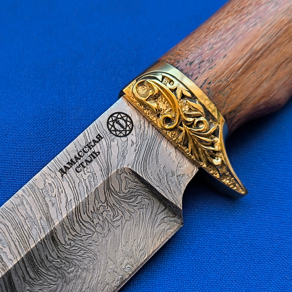 Нож кованый Лесник Дамаск, Литьё на рукояти (Ворсма)