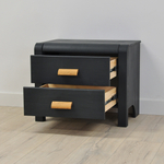 Тумба прикроватная Мадейра 2 ящика из массива сосны, серая, на ножках