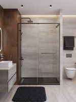 Душевая дверь Cezares LUX-B-FS-11-140-C-GM, 140х195, профиль оружейная сталь, стекло прозрачное