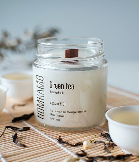 №51 Зеленый чай, ароматическая свеча Hygge, Nomkamo